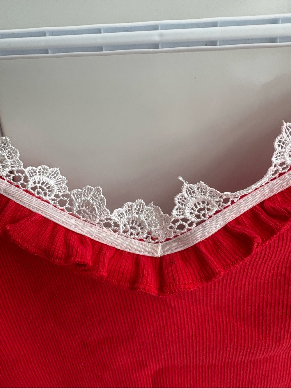 Red Lace-Trim Camisole Tank Top - Picture 2 of 5